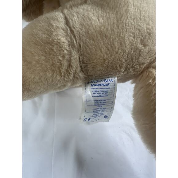 Yellow Lab Puppy Dog Plush Red Collar Large Retriever Stuffed Build A Bear Tan - Picture 4 of 6